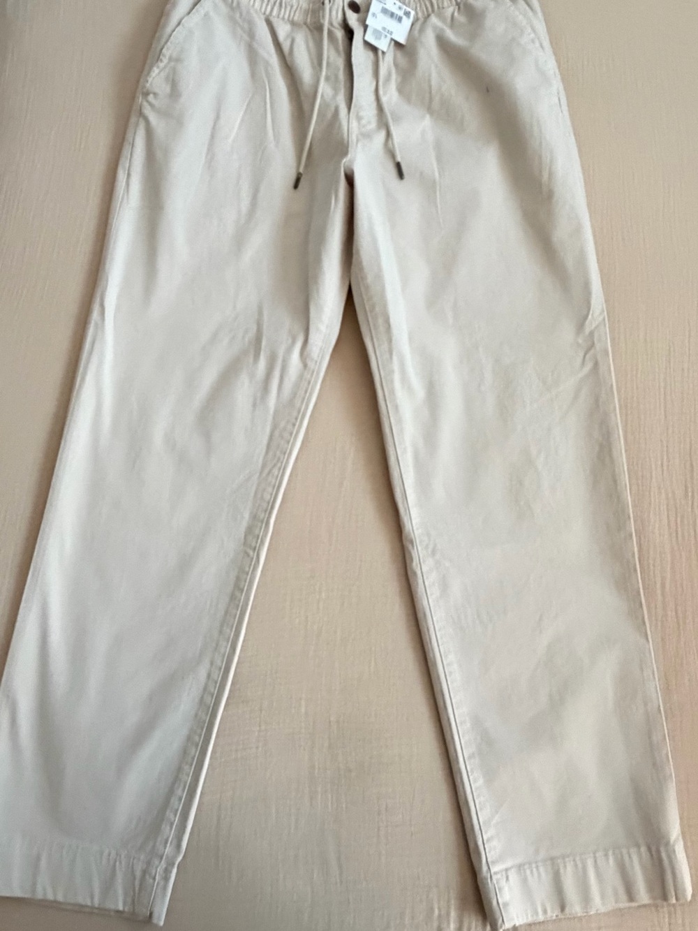 American Eagle Outfitters Men's Drawstring Chino Pants - Cream/Tan